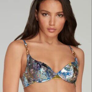 NWT AGENT PROVOCATEUR Bikini Top Twinkle Bikini Bra Petrol